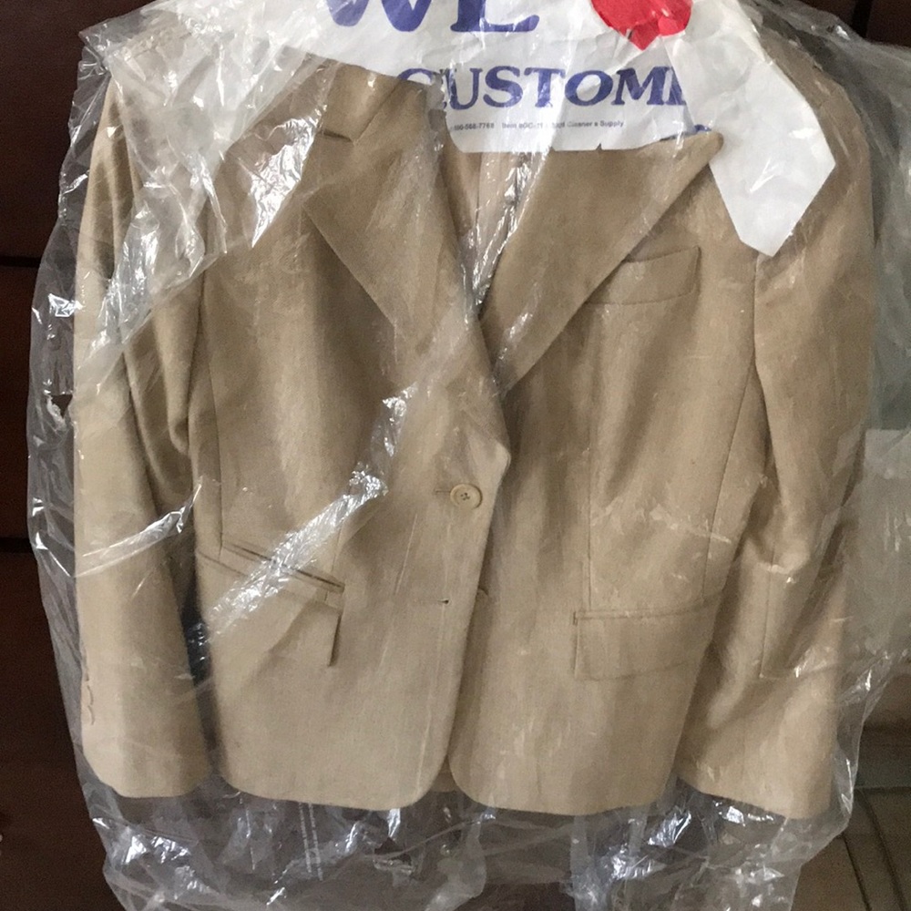Loft beige tweed pants suit